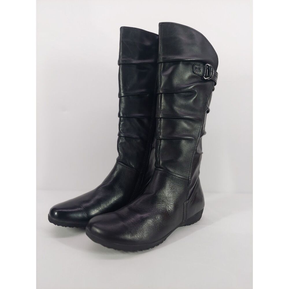 Josef Seibel Naly 23 Womens Knee High Leather Boots Black Comfort EU 39 US 8